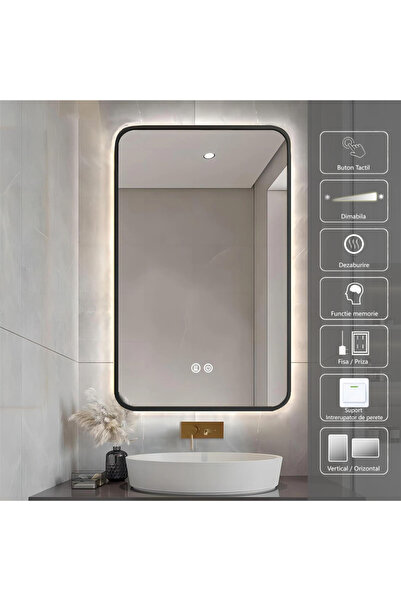Lumini de Poveste LED 47W bathroom mirror Visage Black 60x80 OD039