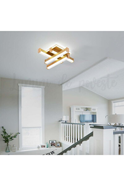 Lumini de Poveste LED Wall Lamp 62W Zig Zag Gold Square