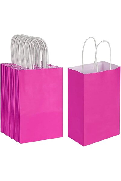 MARKQ أكياس ورقية وردية [عبوة من 24] أكياس هدايا كرافت صغيرة مقاس 22 × 16 × 8...