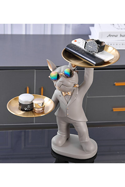 Lumini de Poveste Decoratiune suport (figurina) Dog Butler Gri LDP4090