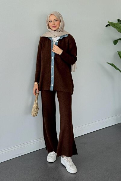 Şulemoda Giyim Medusa Yumoş Κοστούμι με λεπτομέρειες από τζιν καφέ