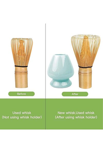 COOYA Matcha Whisk Set - Matcha Whisk (Chasen), Traditional Scoop (Chashaku), Tea Spoon, Whisk Holder