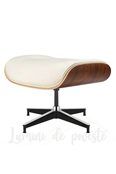 Lumini de Poveste Modern relaxation armchair, natural leather, white