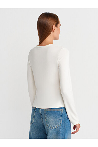 Dilvin 32055 Uzun Kollu Hırka-Ekru