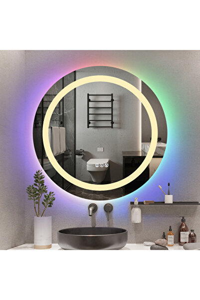 Lumini de Poveste Oglinda LED 35W de baie rotunda cu RGB 70 cm OD013