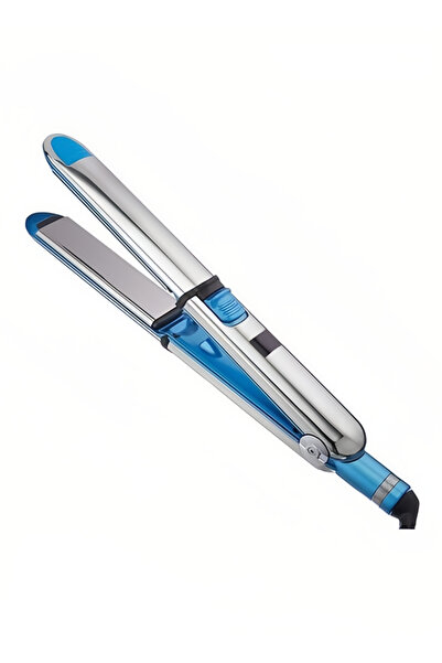COOYA Titanium Hair Straighter Curler,3 Heat Setting,with Silicone Heat Insulation Sheet,blue/silver