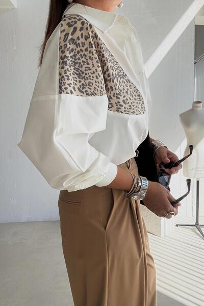ELVAN TOLON White Leopard Print Shirt
