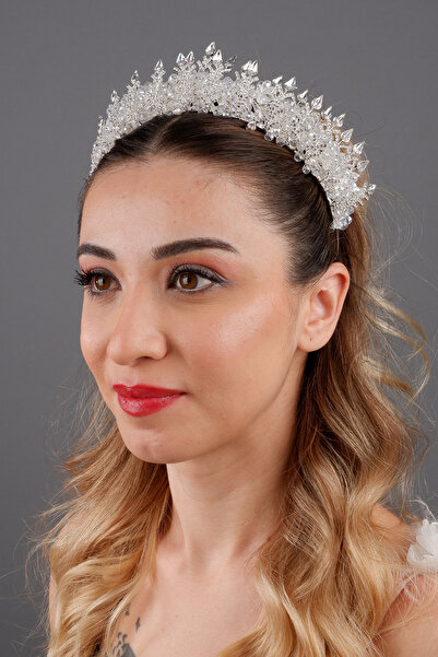 ESPEREST تاج زفاف كريستالي أنيق من داليا، إكسسوار شعر براق لحفلات الخطوبة وال...