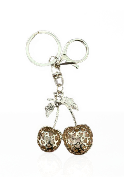 MD Moda Accessories Metal Keychain with Stone Cherry Figure