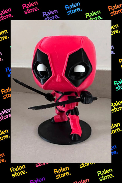 Ralen Deadpool Koca Kafa Mini Figür | 10cm ( Yüksek Kalite 3D Baskı PLA )