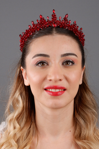 Hayalperest boncuk Coroană de mireasă Clara Crystal Stone Tiara de nuntă Acce...