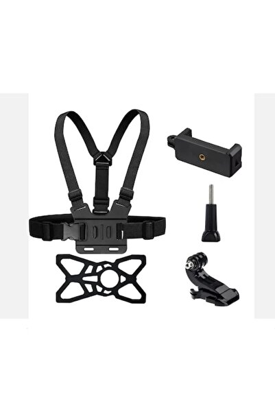 HYVESTO Phone and GoPro Holder with Hands-Free HYVESTO®, Universal, Adjustable Straps, 5-in-1 Set, Black