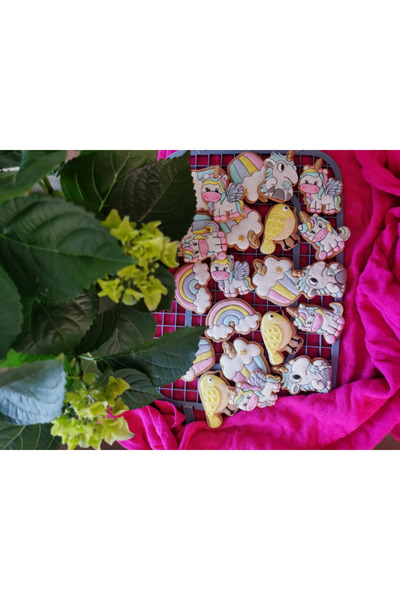 muggle design Unicorn Temalı 4’lü Oyun Hamuru ve Kurabiye Kalıbı Seti – Eğlen...