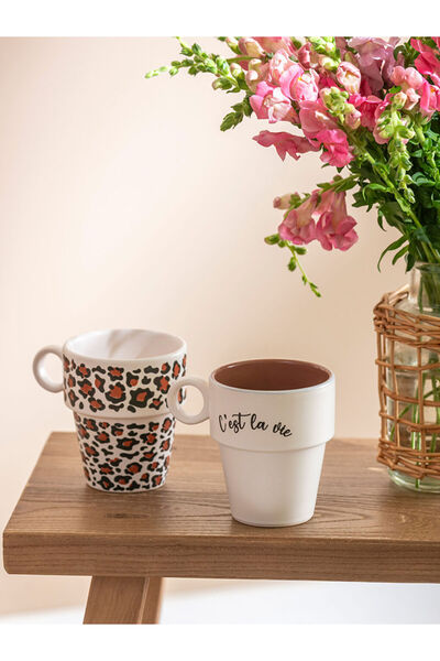 LC Waikiki اختيارات متألقة من متجر شاينينج |   طقم أكواب سيراميك مطبوعة 2 قطع...