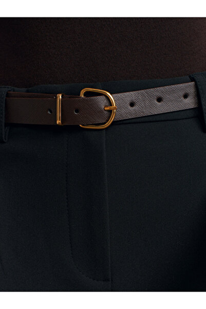 Dilvin 72166 Kemerli Havuç Fit Pantolon-Siyah