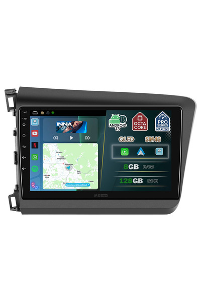 MaxTech Navigație Honda Civic Mk9 (2012-2016) dedicată, 8 GB RAM, 128 GB ROM, OctaCore, Carplay și Android Auto