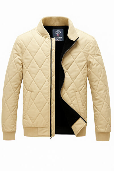 Fiyesmen معطف رجالي ربيعي مبطن بنمط شرائح البقلاوة - 1202-