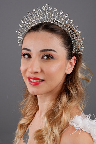 Hayalperest boncuk تاج زفاف كريستالي على شكل أوراق الليرا، تاج الأميرة، تاج الزفاف، إكسسوار شعر للخطوبة والحناء