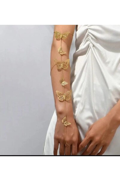 Shiklik Zincirli Kelebek Modeli Detaylı Üst Kol Bilezik Kol Bandı