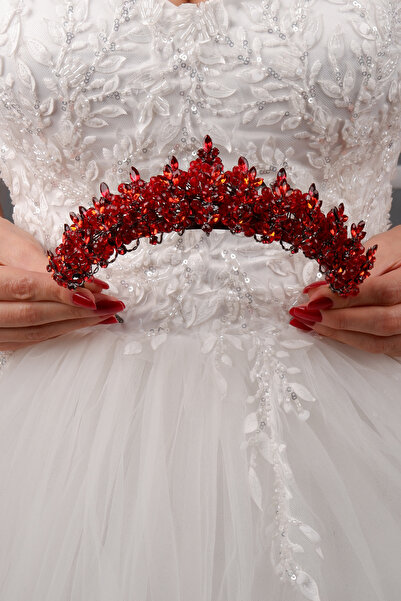 Hayalperest boncuk إكسسوار شعر على شكل تاج زفاف من الكريستال الأنيق من جوليا،...