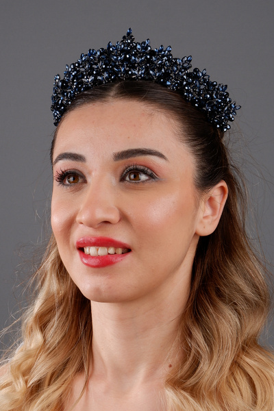 Limelia Coroană de mireasă din cristal cu frunze rafinate Julia, accesoriu pe...