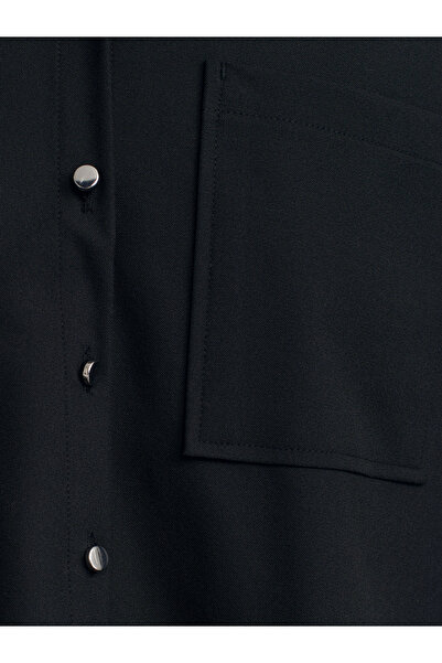 Dilvin 50522 Oversize Gömlek-Siyah