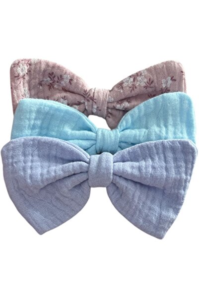 ATELIER ALEDA Set of 3 hair bows, muslin, multicolor