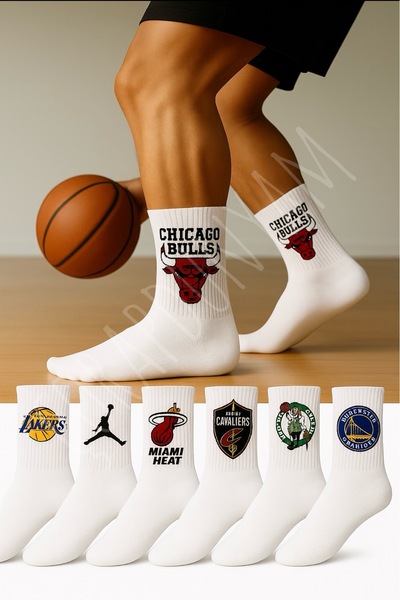 çorapdunyam Series of 7 Basketball Themed College Tennis Socks
