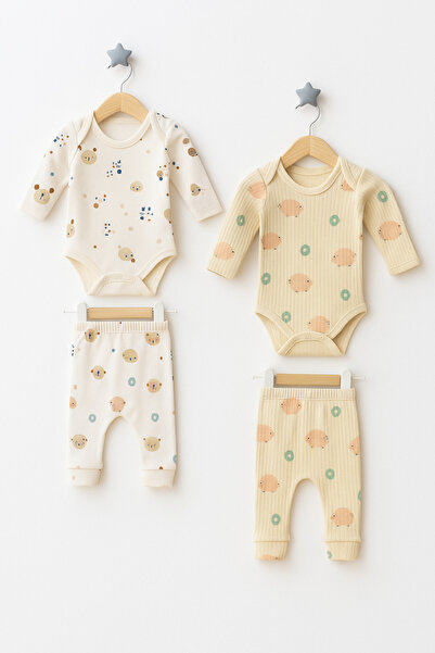 Beniizle Patterned 2-Piece Baby Girl Bodysuit Set