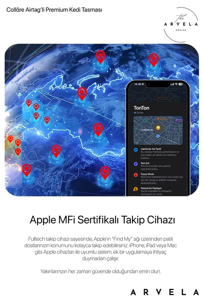 Arvela Collære Airtag’li Premium Tasma