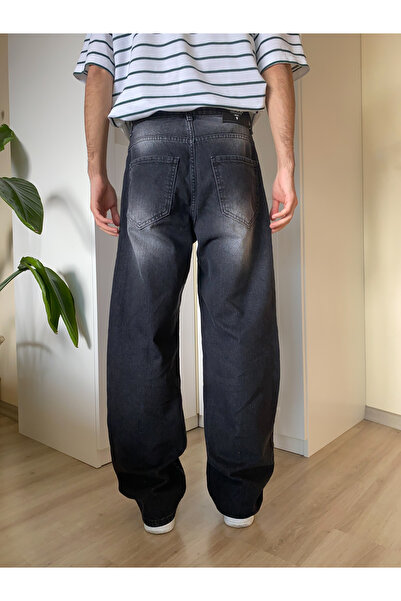 Loftpace Yıkamalı Siyah Baggy Jean