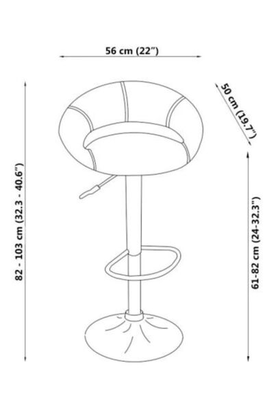 AWF AL WADI FURNITURE Comfi Spacious Round Soft Cushion Adjustable Height Swivel Bar stool Bar chair kitchen chair Black
