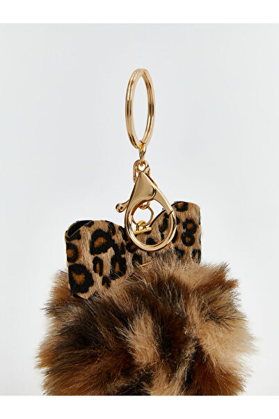 LC Waikiki Sparkling Choices from Shining Store |   Leopard Detailed Pompom Charm Keychain