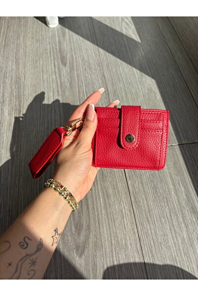 yako Sare Keychain Detailed Zippered Women's Mini Card Holder