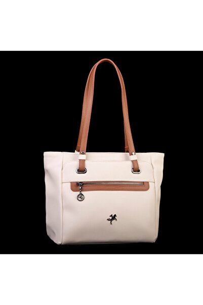 Nas Bag حقيبة كتف نسائية كبيرة الحجم كريمي تان لاكست