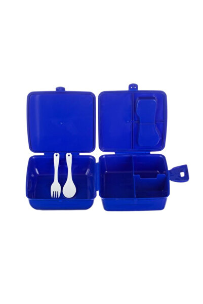 OEM Τετράγωνο Δοχείο Φαγητού με Διαχωριστικά σε Μπλε Χρώμα με Σχέδιο Δεινοσαύ...