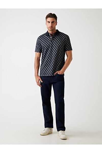 Guess Jacquard Men's Regular Fit Polo T-Shirt