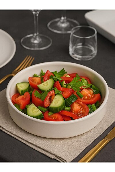 Sezka Life Round Bowl Salad Bowl,Ceramic Presentation Serving Bowl 20.5cm