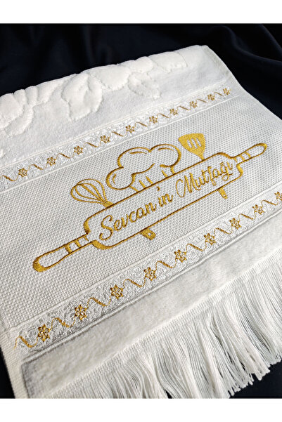 Sahra Çeyiz Nakış Kişiye Özel İsim İşlemeli 30x50 cm Kadife Etamin Mutfak El ...