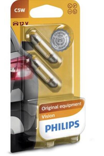 Philips Set 2 Becuri 12V C5W Festoon Vision, Blister, 12844B2