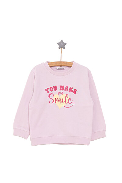 ebebek Hello Baby HelloBaby Kız Bebek Basic Sweatshirt Yazı Desenli Uzun Kol Mor