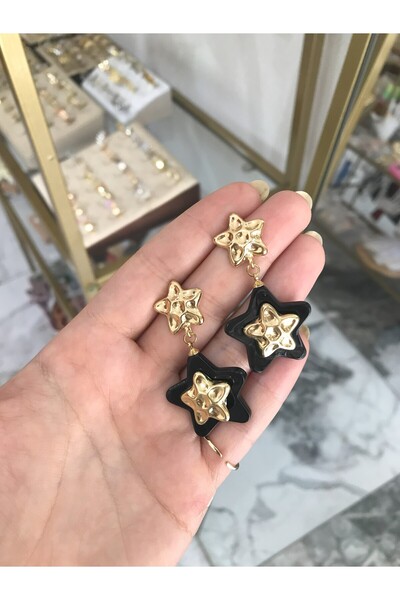 the ASEL İNCİ أقراط موديل نجمة سوداء