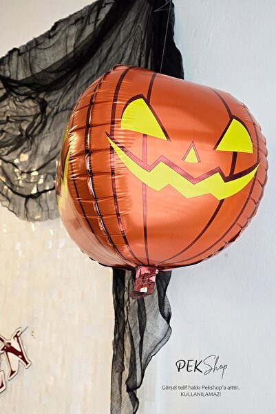 PEKSHOP بالون اليقطين رباعي الأبعاد لعيد الهالوين، بالون من رقائق اليقطين