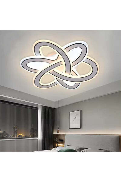 RFAN LED Chandelier, Model R9135/520, With Remote Control, 3 Types of Light, 63W, White/Black