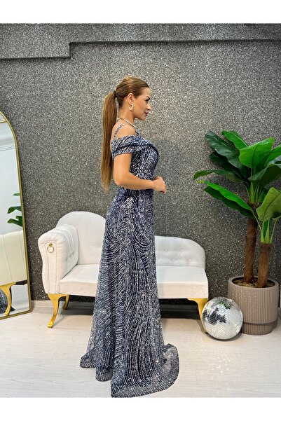 E&A Eren Abiye STRAPLEZ KOL DETATLI TASLI ABIYE