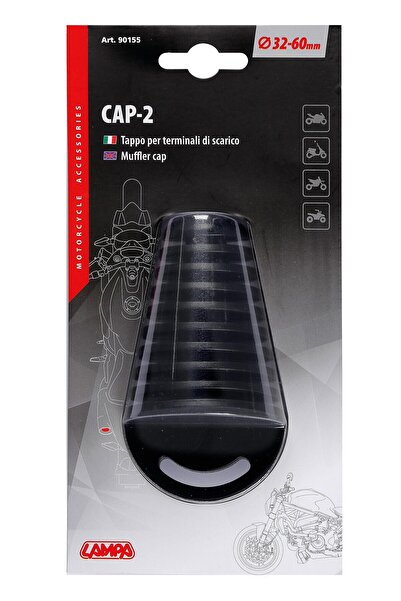 Lampa Dop de evacuare pentru motocicletă Cap-2, negru, diametru ajustabil 32-...