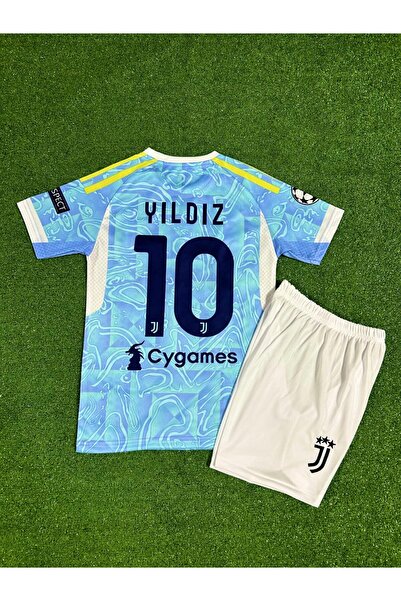FRAGOLA Juventus 2025/26 Yeni Sezon Kenan Yıldız Deplasman Çocuk Forması (Mavi)