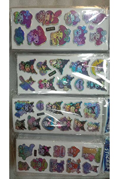 BADE TOYS Sparkly STICKERS KUROMİ Temalı Kabartma Stıcker 4 Kartela