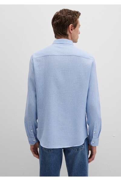 Mavi slim fit %100 pamuk gömlek
