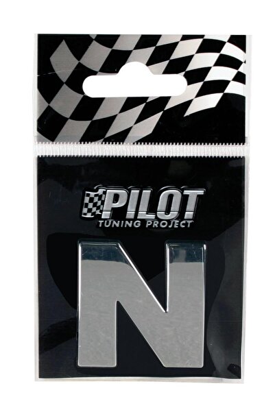 Lampa Ornament tridimensional autoadeziv cromat, litera "N", 28 mm - LAM07874, Type 3